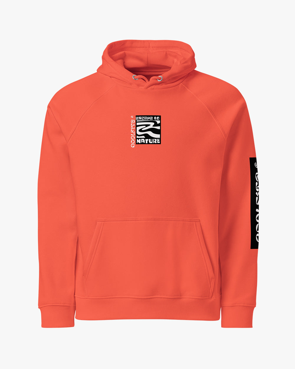 MAKE YOUR OWN MEMORIES - High Spotability Unisex eco raglan hoodie - safety orange