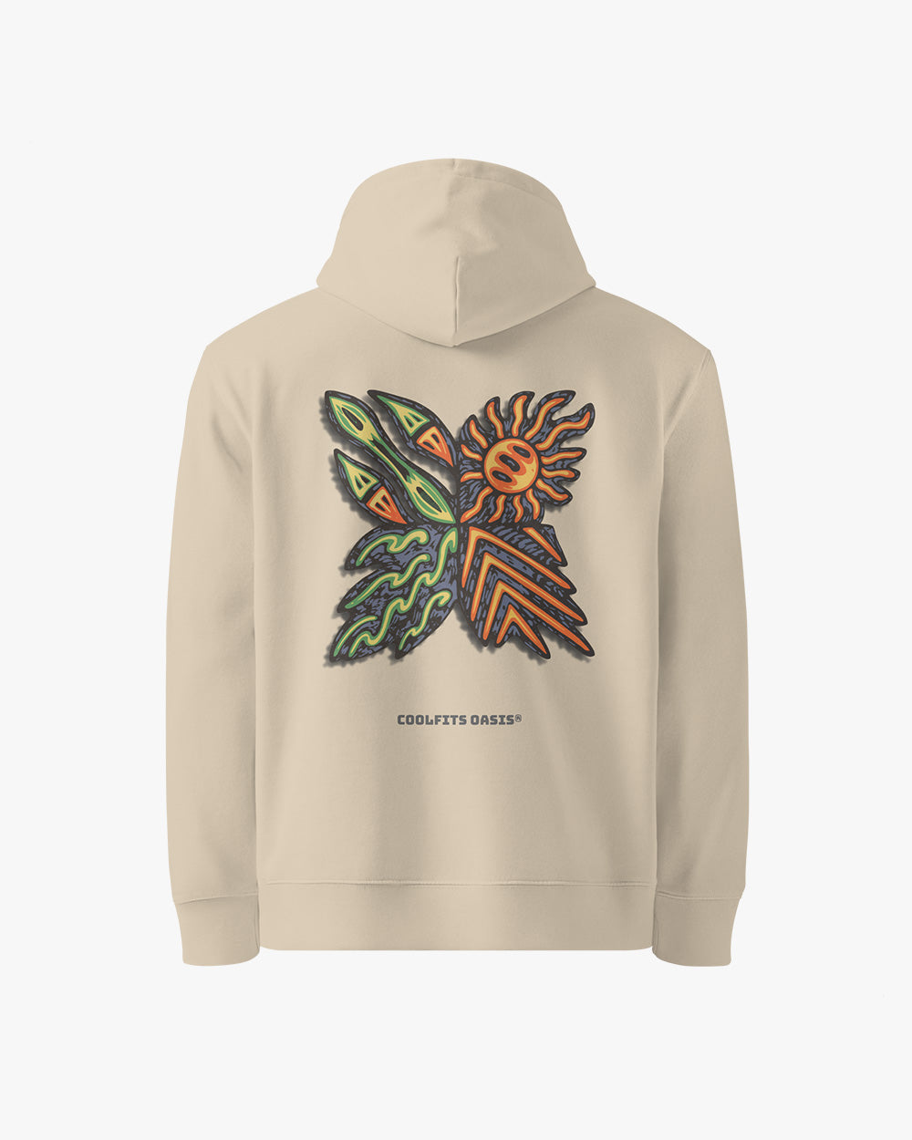 SURFER TRIBAL NATIVE - Unisex essential eco hoodie- desert dust