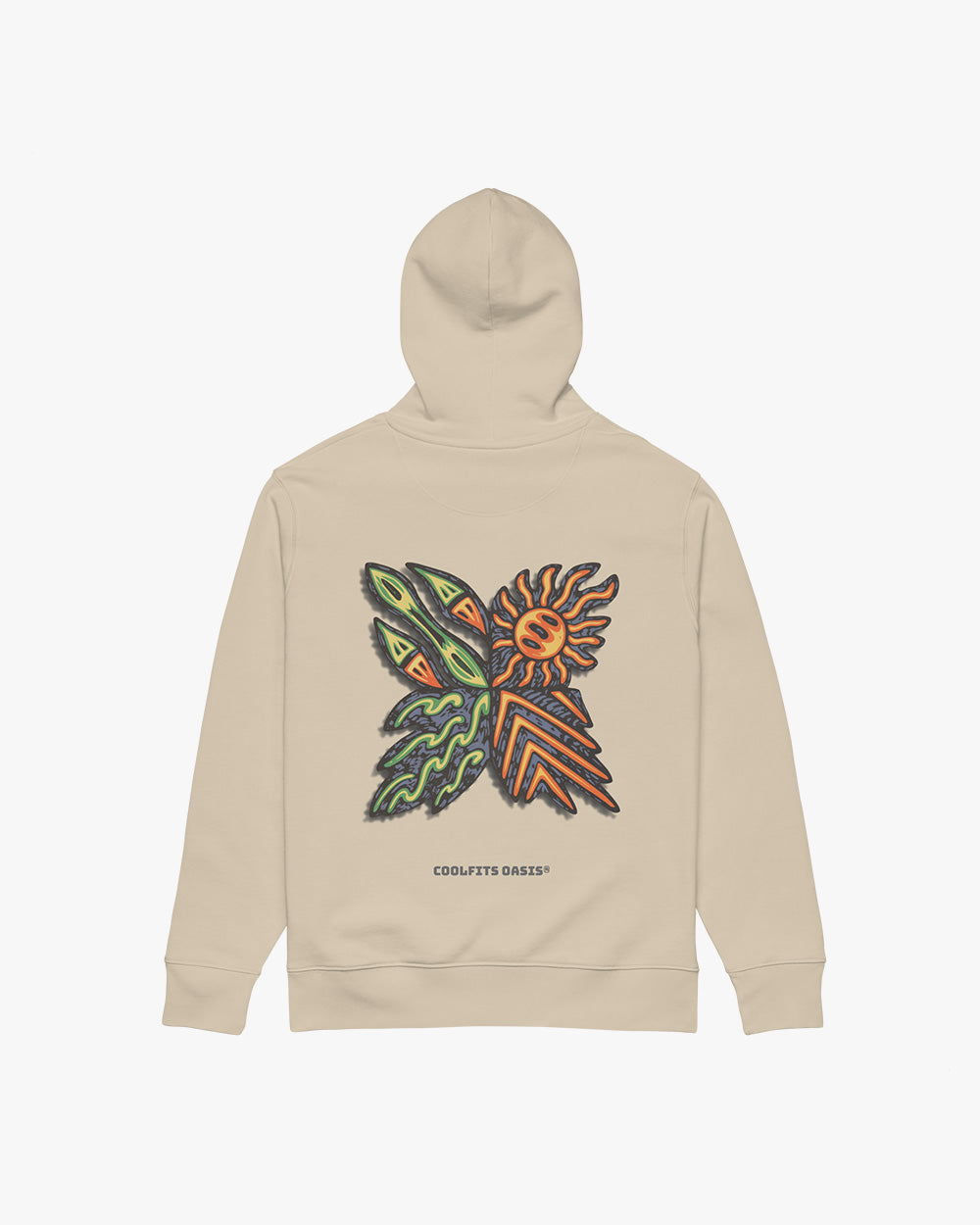 SURFER TRIBAL NATIVE - Unisex essential eco hoodie- desert dust