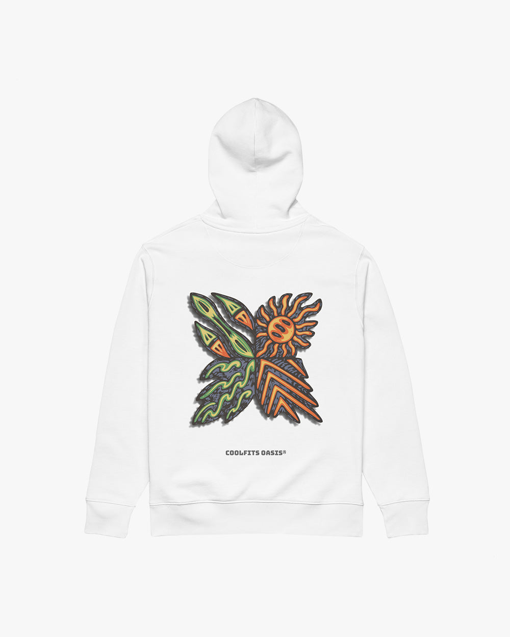 SURFER TRIBAL NATIVE - Sudadera unisex ecológica esencial - polvo del desierto, blanco