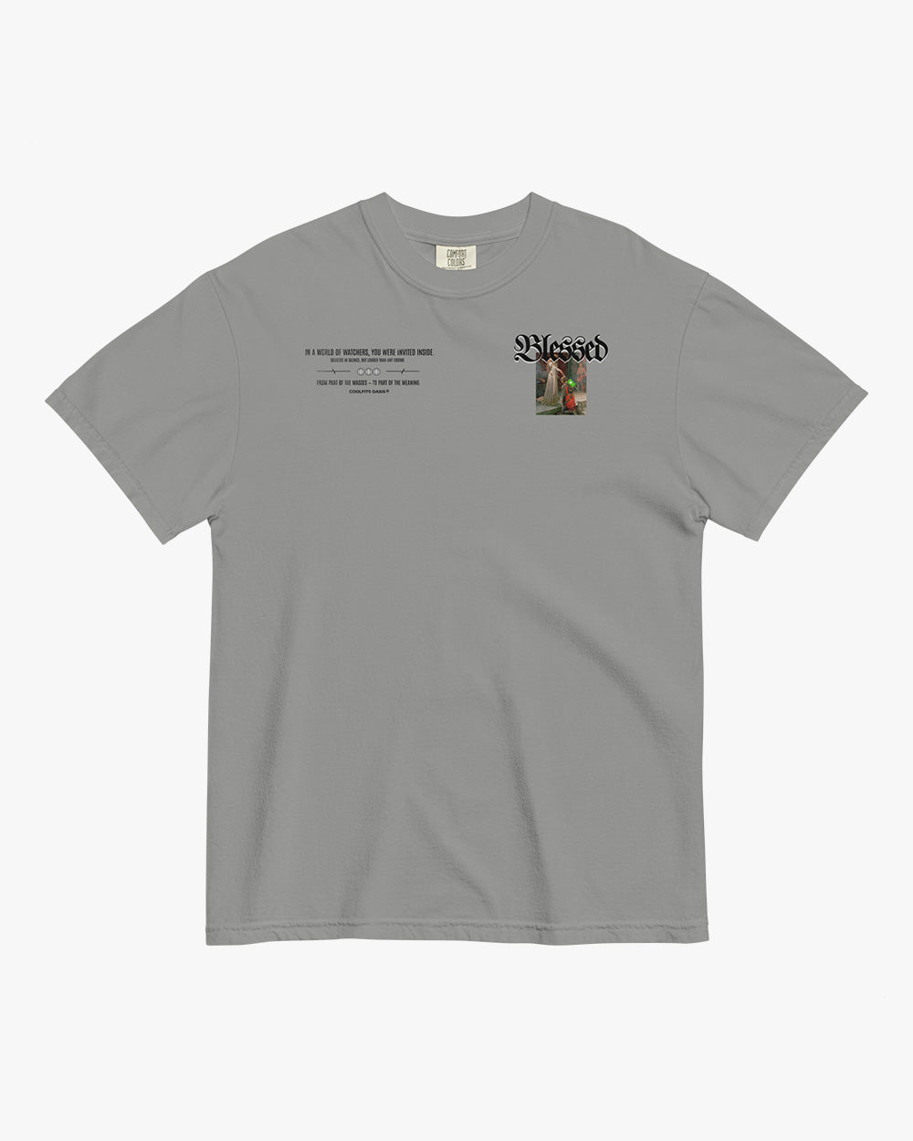 BLESSED  - Unisex garment-dyed heavyweight t-shirt - cement grey