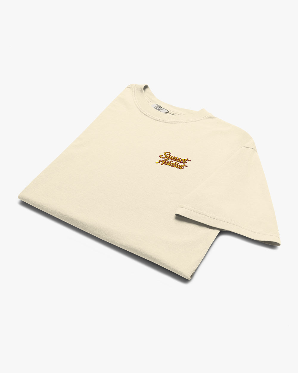 SUNSET ADDICT - Embroidered Unisex heavyweight t-shirt - Ivory