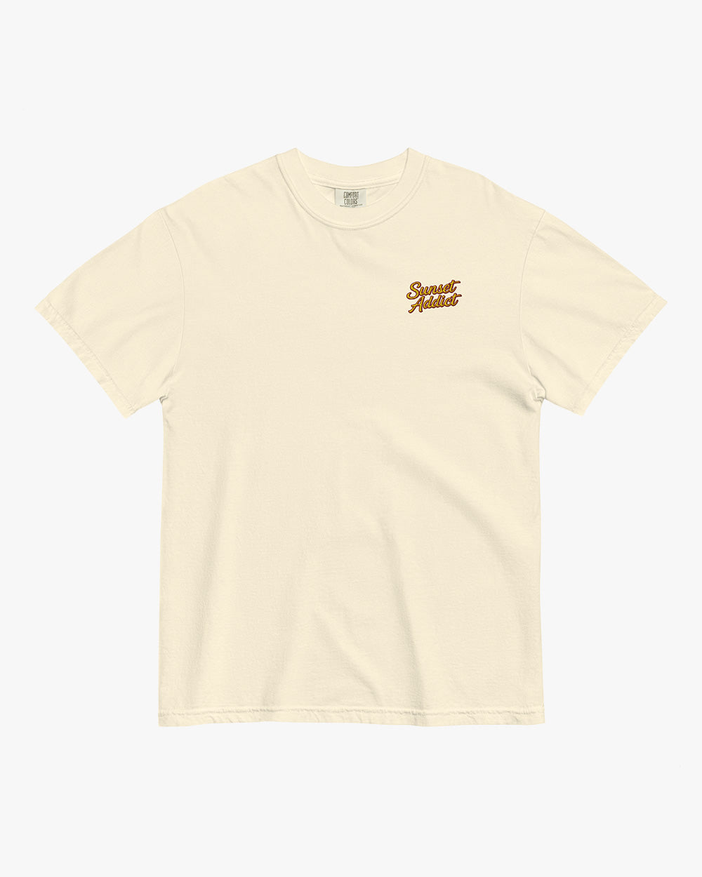 SUNSET ADDICT - Embroidered Unisex heavyweight t-shirt - Ivory