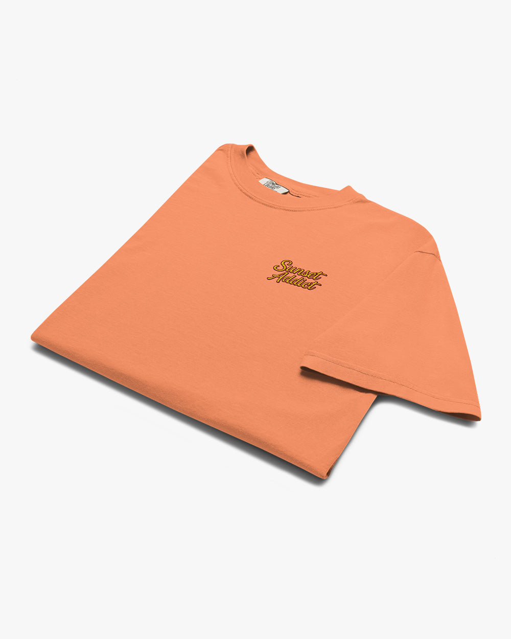 SUNSET ADDICT - Embroidered Unisex heavyweight t-shirt - Terracota