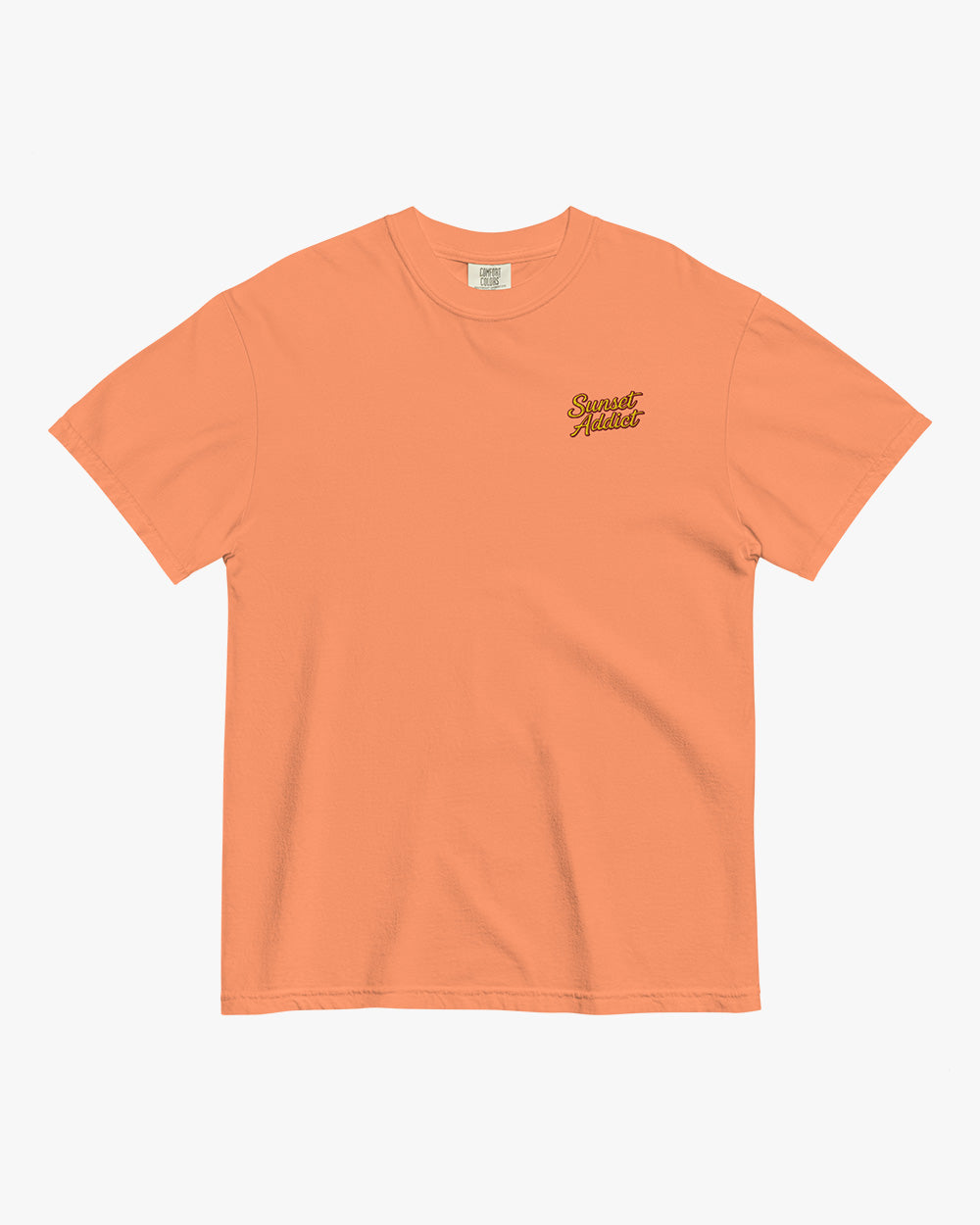 SUNSET ADDICT - Embroidered Unisex heavyweight t-shirt - Terracota