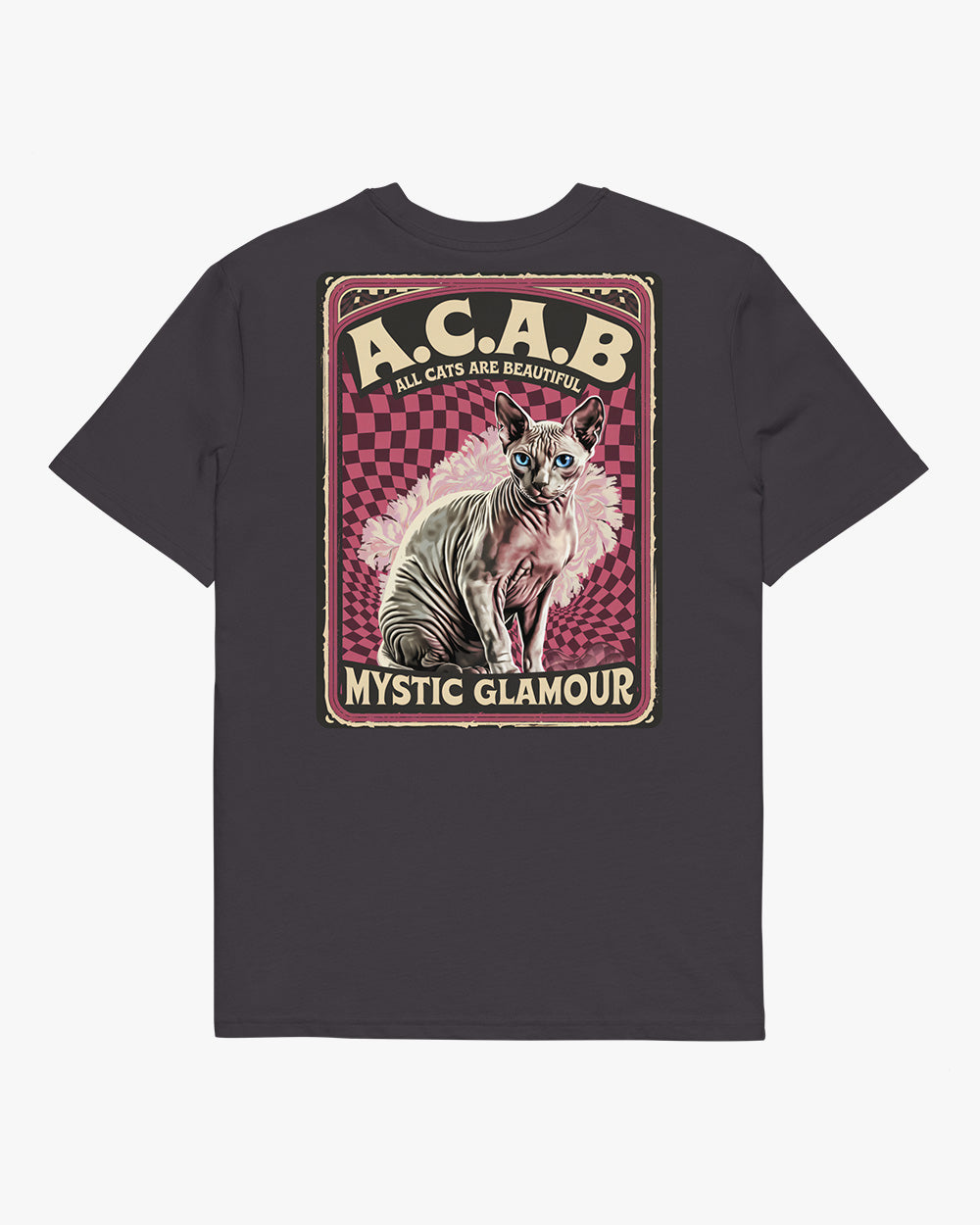ACAB SPHYNX CAT, ALL CATS ARE BEAUTIFUL- Unisex organic cotton t-shirt - anthracite