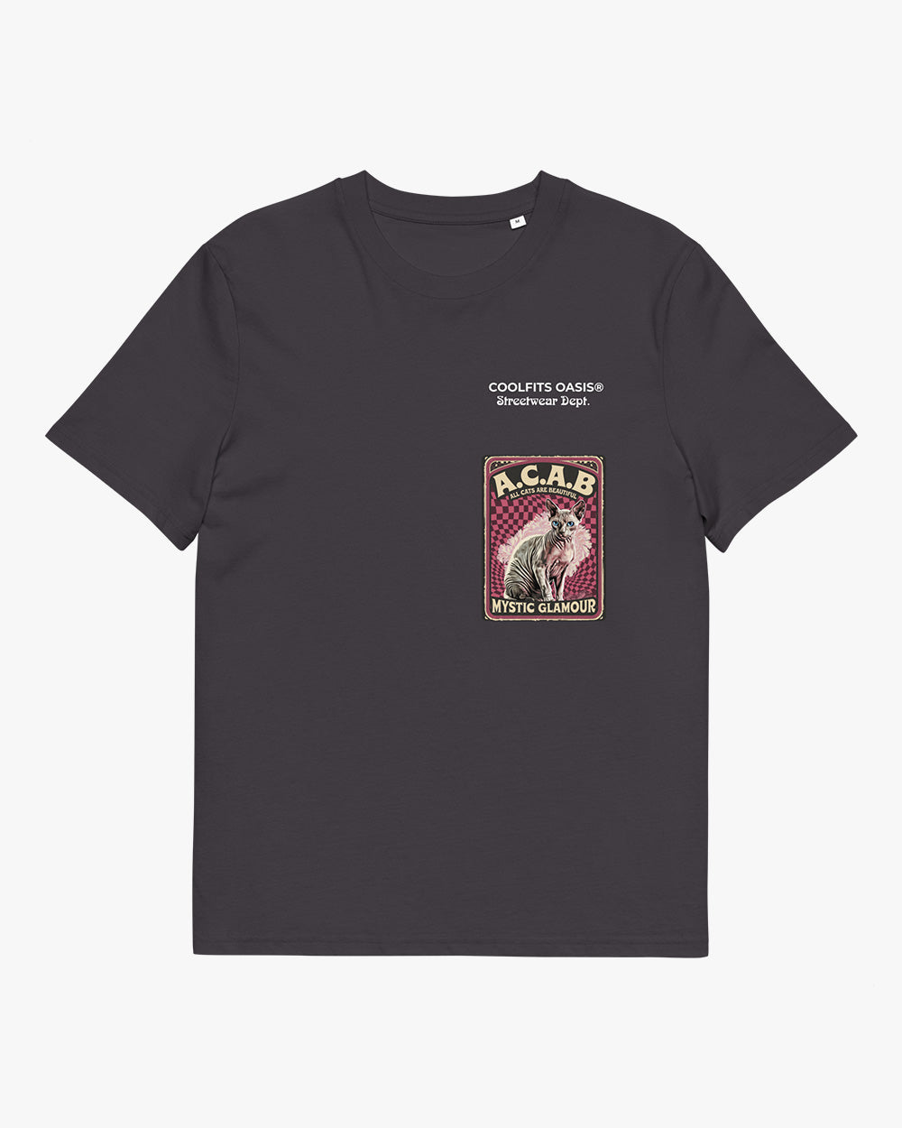 ACAB SPHYNX CAT, ALL CATS ARE BEAUTIFUL- Unisex organic cotton t-shirt - anthracite