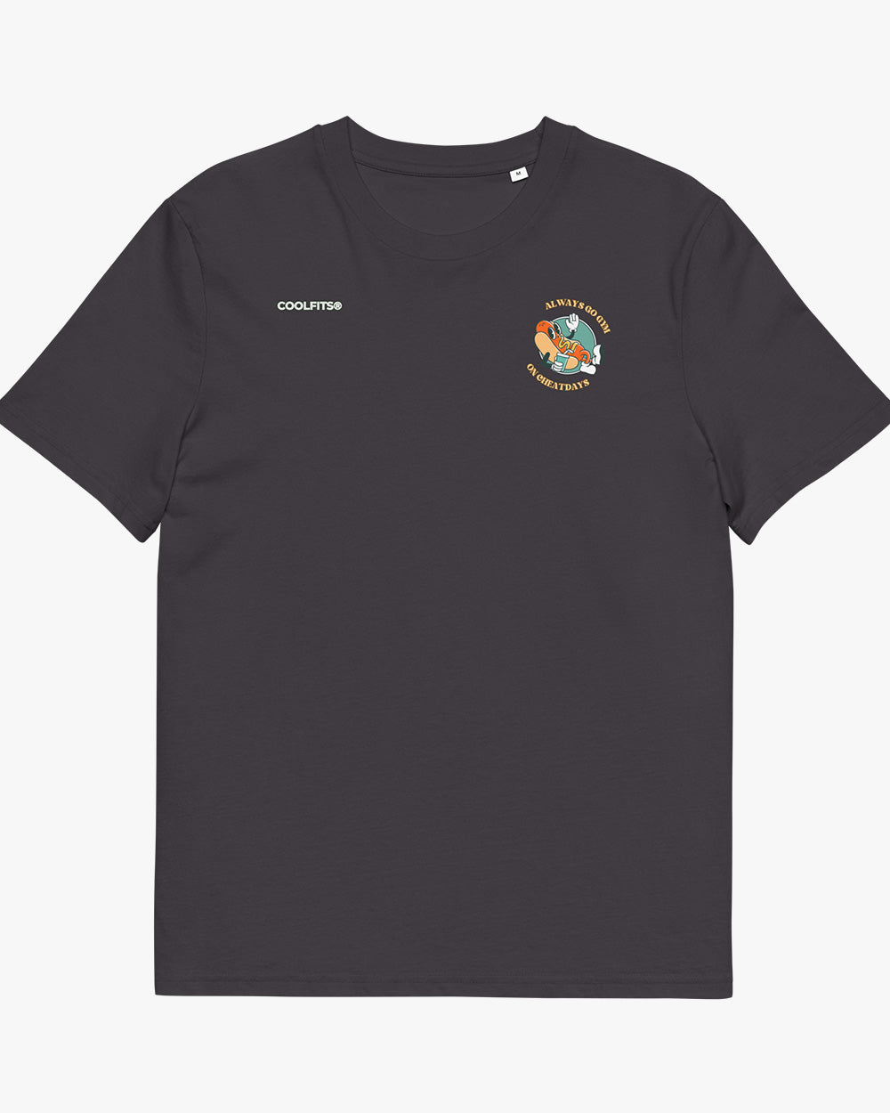 ALWAYS GO GYM ON CHEAT DAYS - HOTDOG - Unisex organic cotton t-shirt antracite