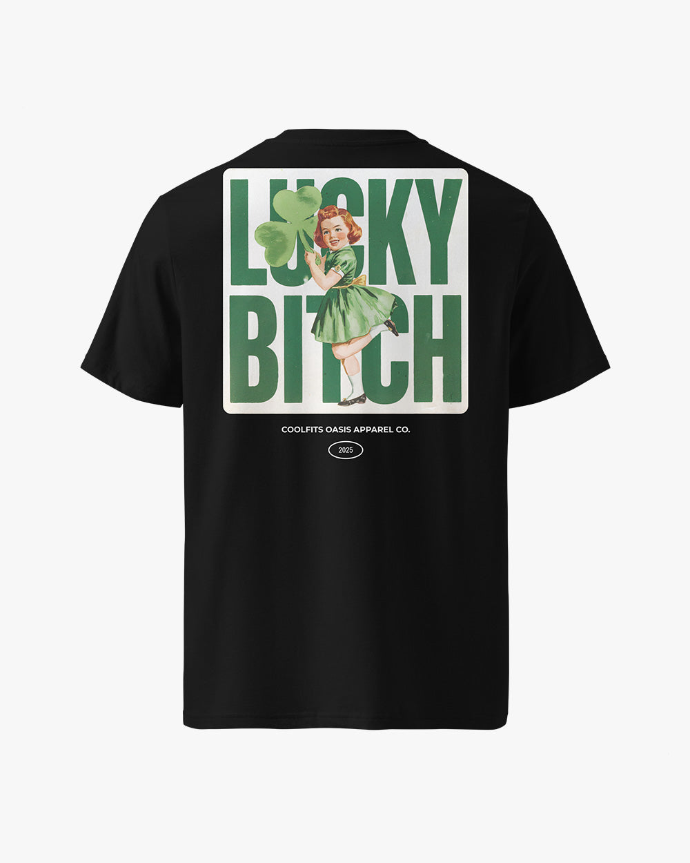LUCKY BITCH -ST Patricks Unisex organic cotton t-shirt -black