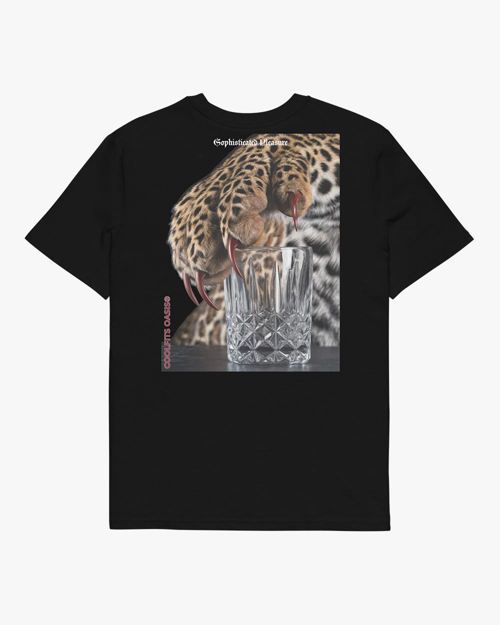 CHEETAH AT THE CLUB- TEMPTATION WEARS BLACK - Unisex organic cotton t-shirt- Black