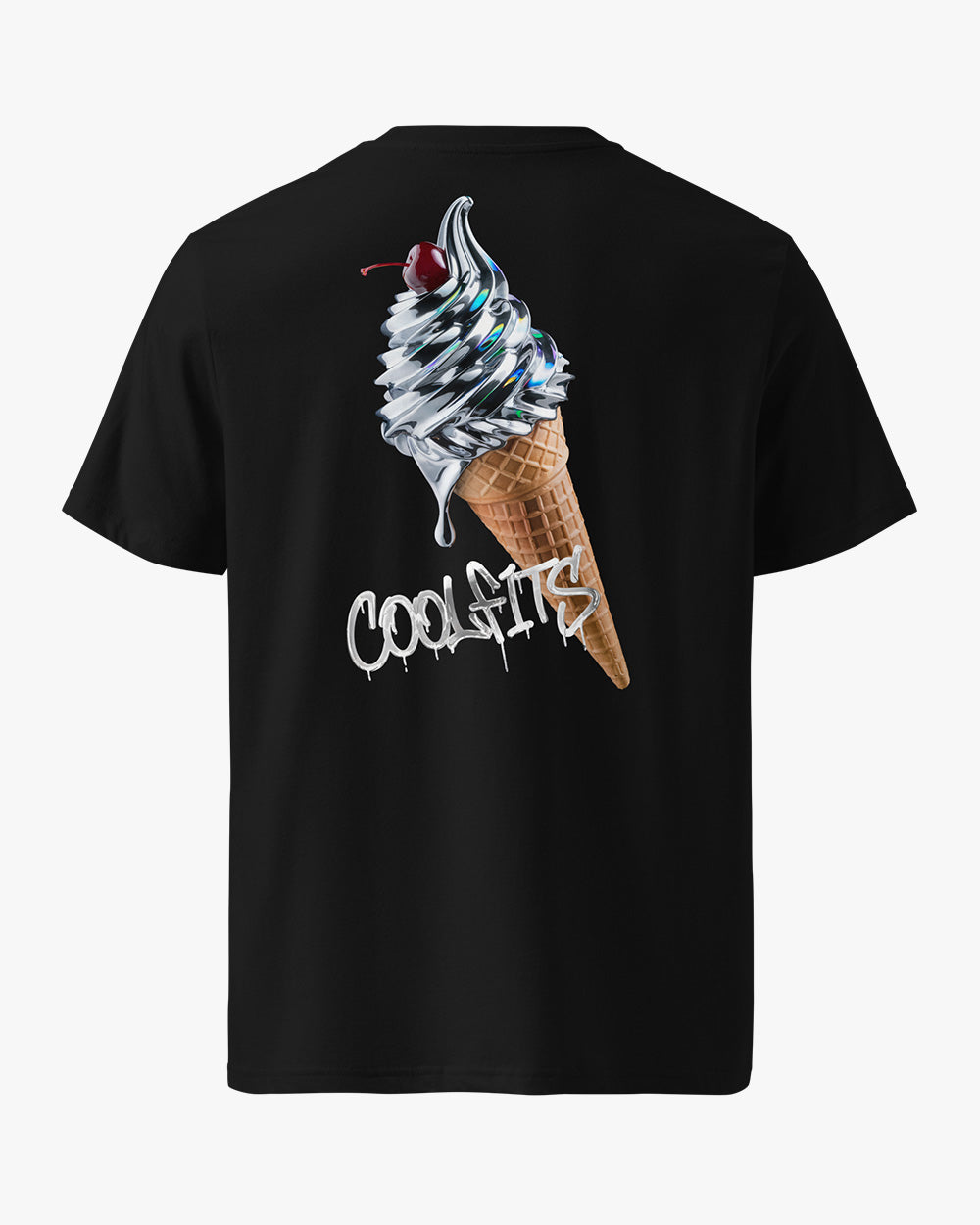 METALIC ICECREAM - Unisex organic cotton t-shirt - black