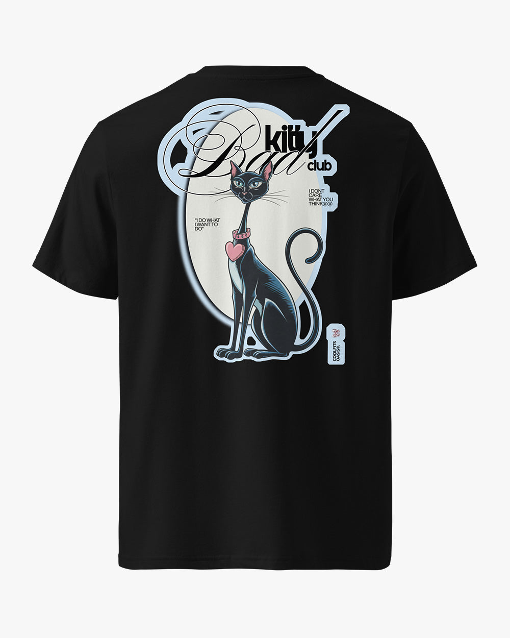 BAD KITTY CLUB - Sneaky Aesthetic Cat Unisex organic cotton t-shirt - black