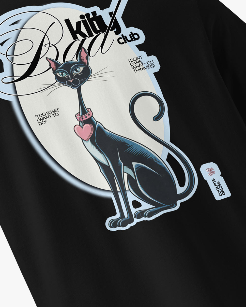 BAD KITTY CLUB - Sneaky Aesthetic Cat Unisex organic cotton t-shirt - black