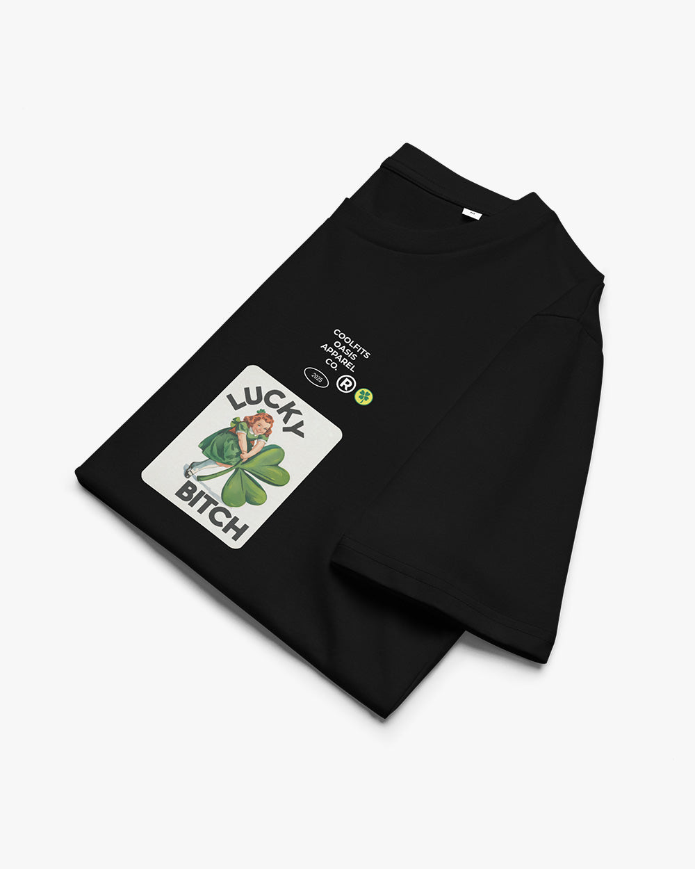LUCKY BITCH -ST Patricks Unisex organic cotton t-shirt -black