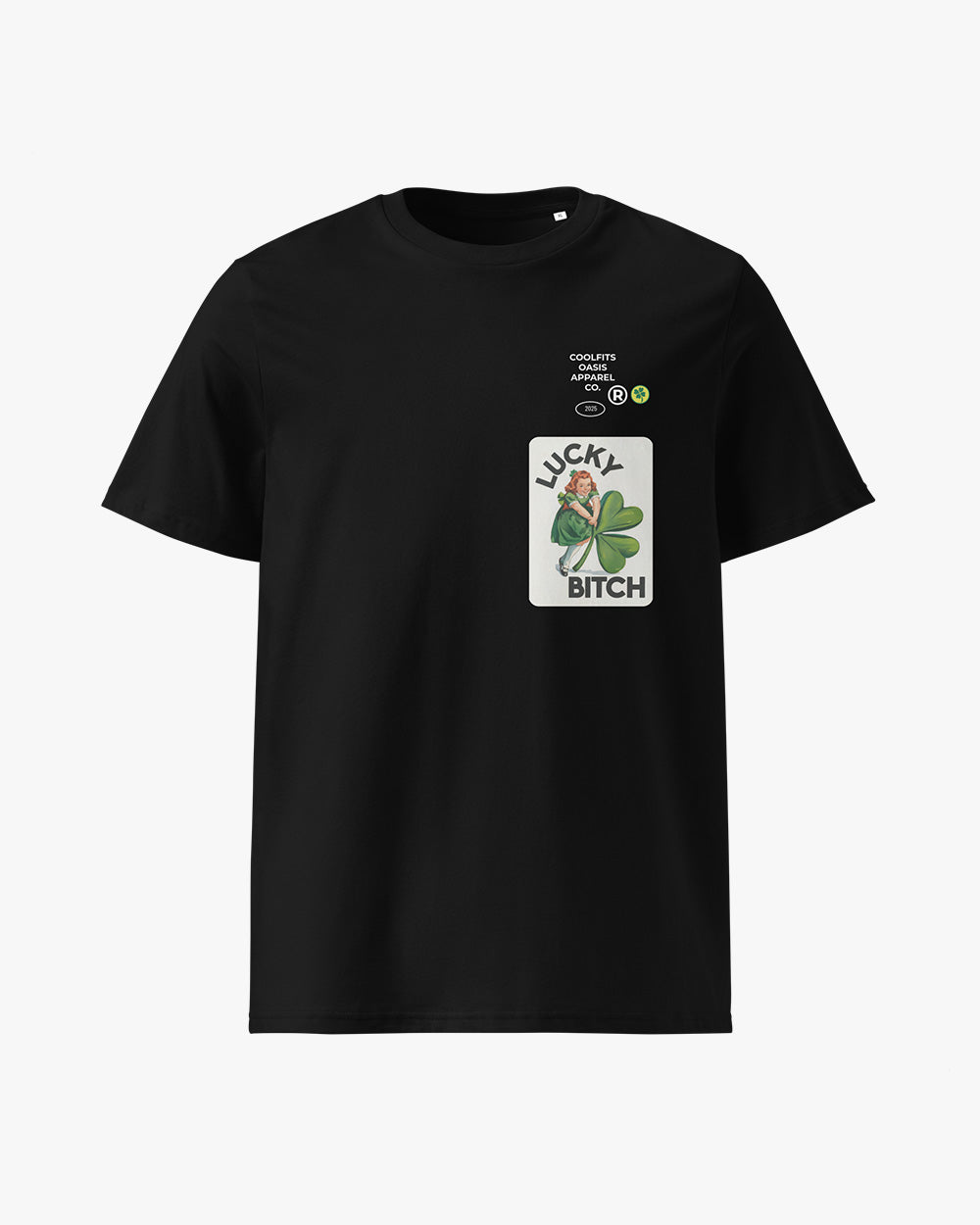 LUCKY BITCH -ST Patricks Unisex organic cotton t-shirt -black