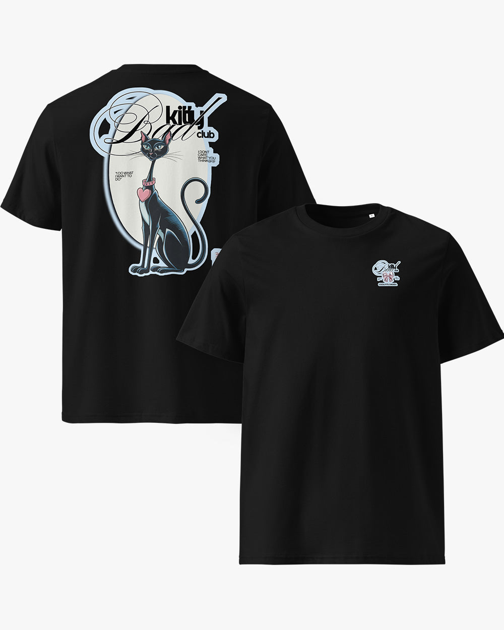 BAD KITTY CLUB - Sneaky Aesthetic Cat Unisex organic cotton t-shirt - black