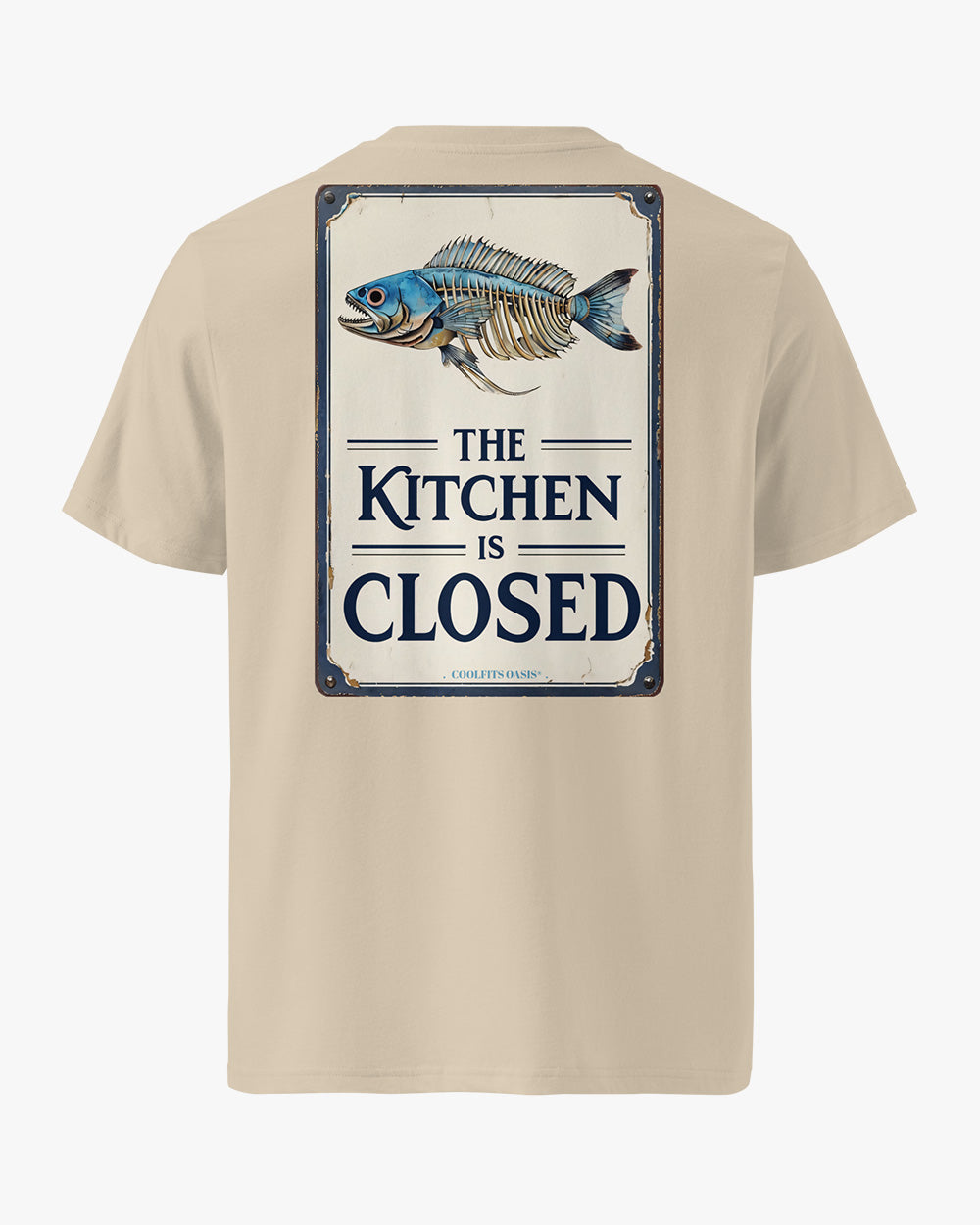 THE KITCHEN IS CLOSED - Fisher Unisex organic cotton t-shirt , desert dust