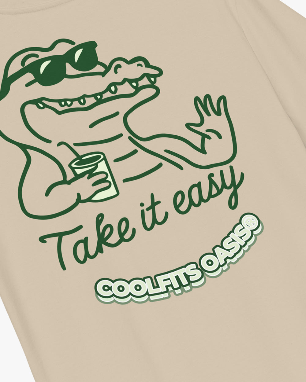 SEE YOU LATER ALLIGATOR - TAKE IT EASY - Unisex organic cotton t-shirt - desert dust