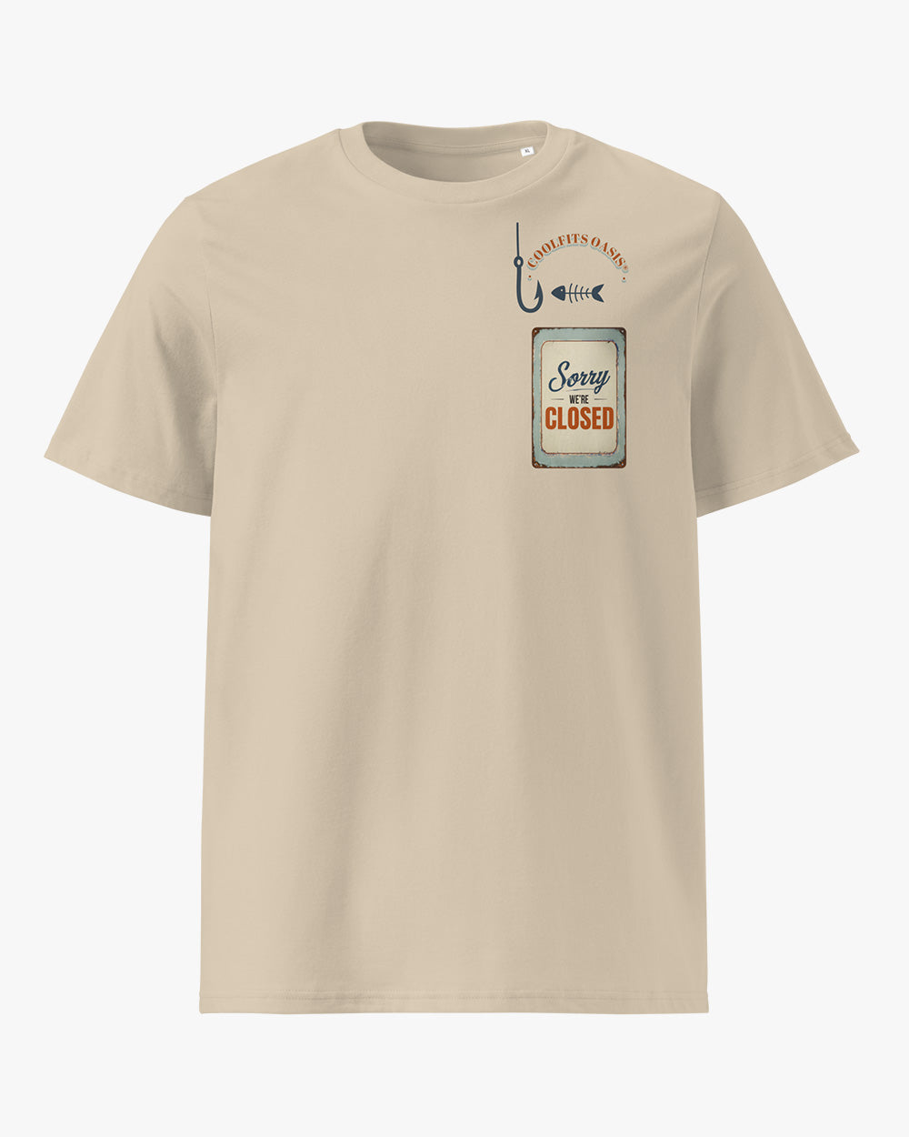 THE KITCHEN IS CLOSED - Fisher Unisex organic cotton t-shirt , desert dust