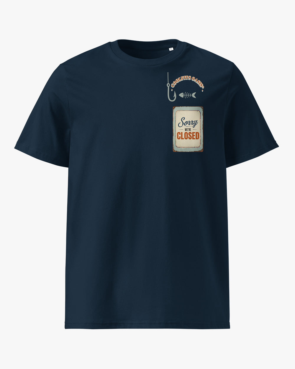 THE KITCHEN IS CLOSED - Fisher Unisex organic cotton t-shirt , navy