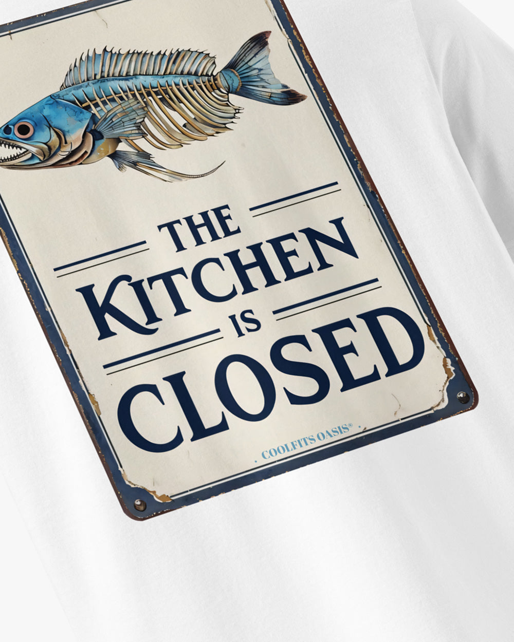 THE KITCHEN IS CLOSED - Fisher Unisex organic cotton t-shirt - white
