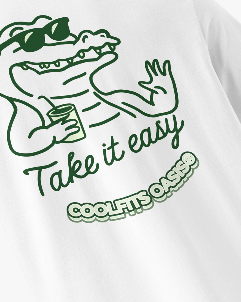 SEE YOU LATER ALLIGATOR - TAKE IT EASY - Unisex organic cotton t-shirt - white