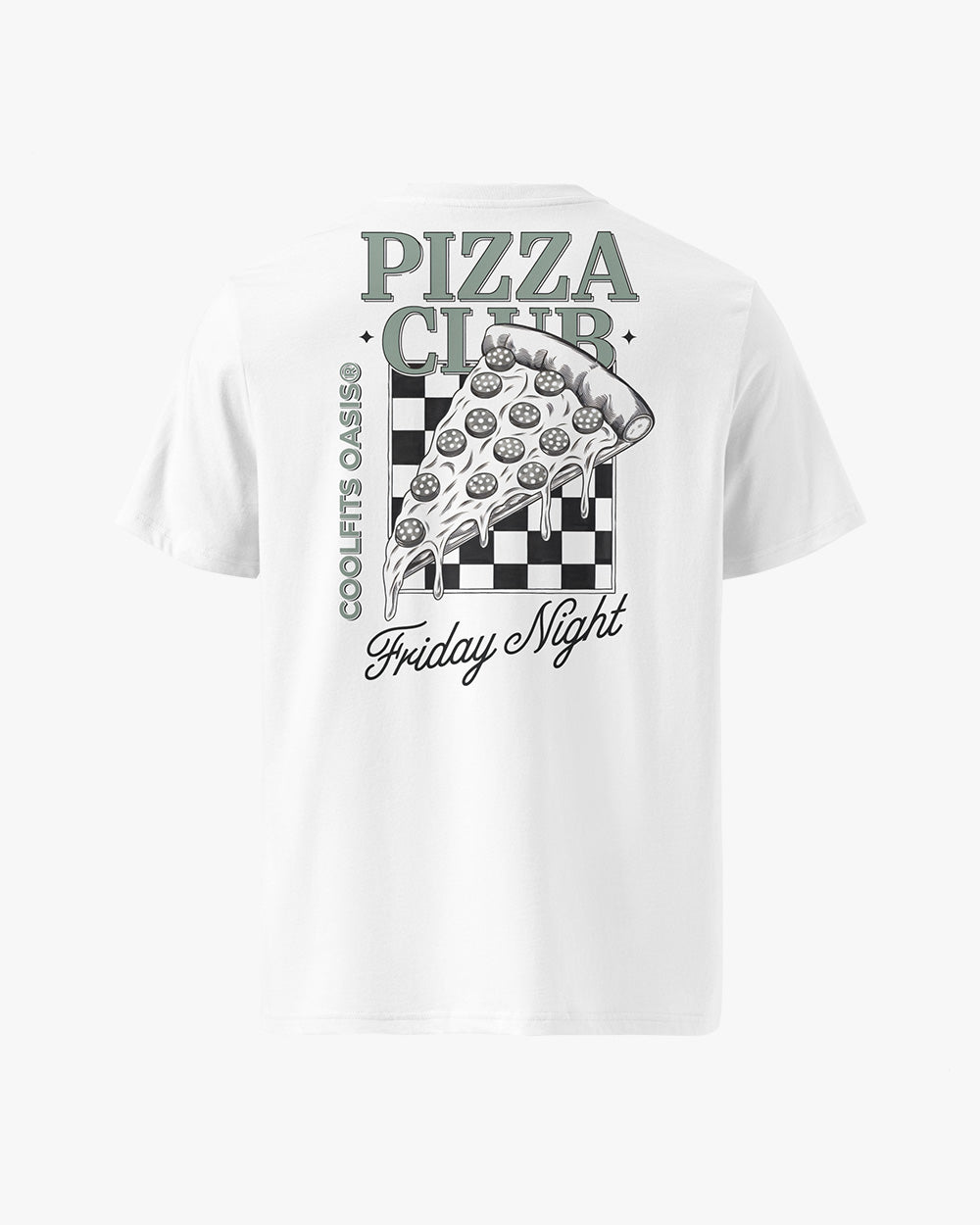 FRIDAY NIGHT PIZZA CLUB - Unisex organic cotton t-shirt. white