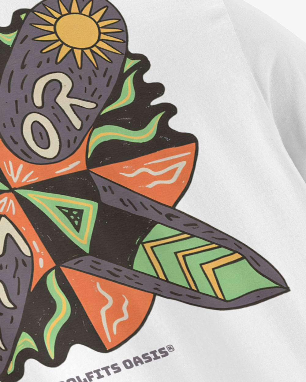 SURFER TRIBAL NATIVE - Unisex organic cotton t-shirt - white