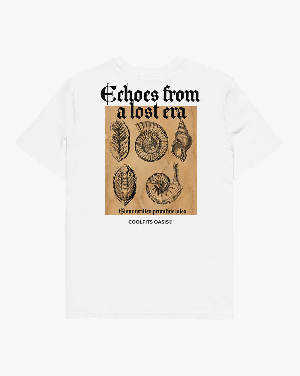 ECHOES FROM A LOST ERA - Unisex organic cotton t-shirt. white
