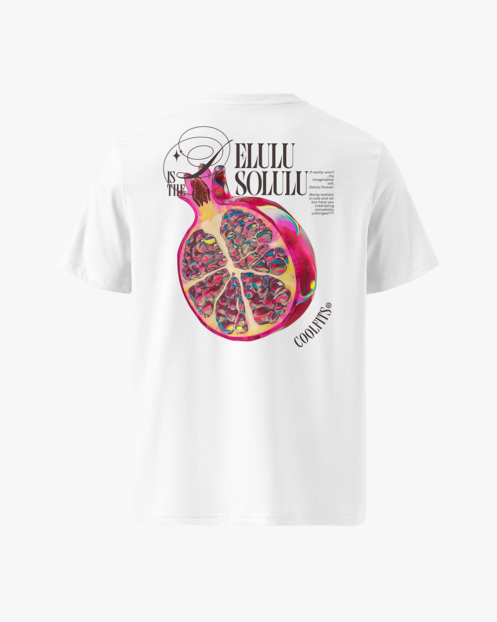 DELULU IS THE SOLULU, GLASS GRENADE - Unisex organic cotton t-shirt - white