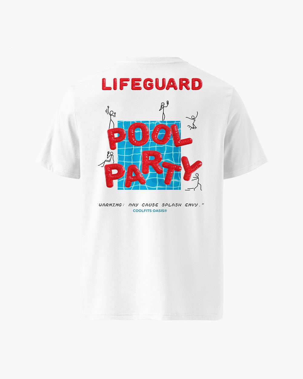 LIFEGUARD POOL PARTY - Unisex organic cotton t-shirt - white
