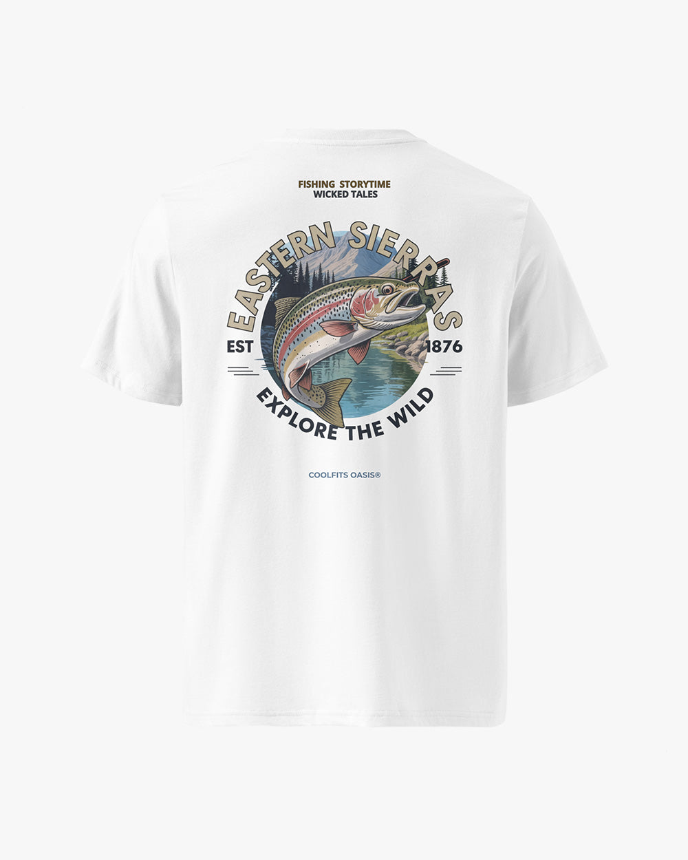 FISHING TALES - Unisex organic cotton t-shirt - white