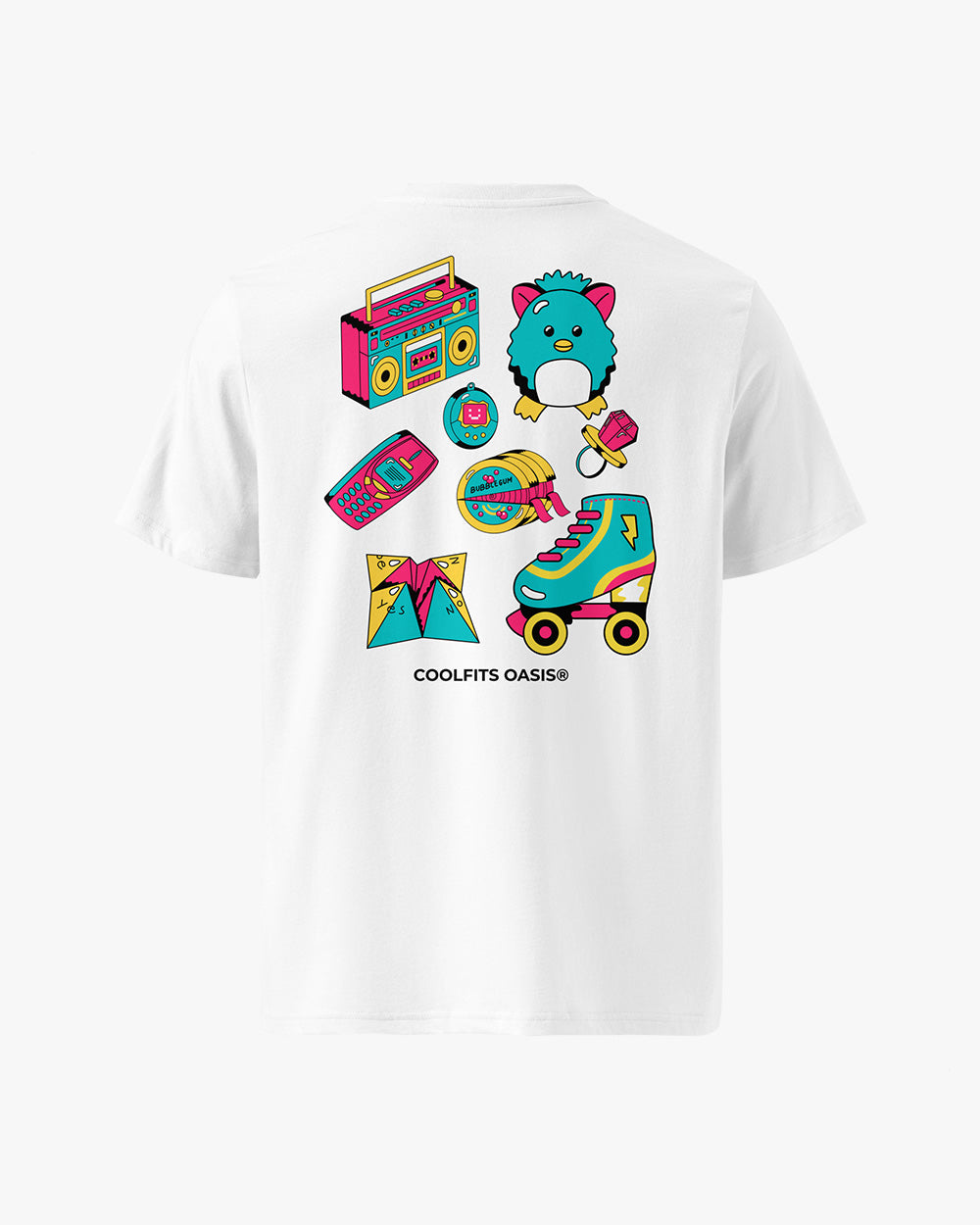 90s KID - MILLENIAL NOSTALGIA TRIBUTE TEE - Unisex organic cotton t-shirt - white