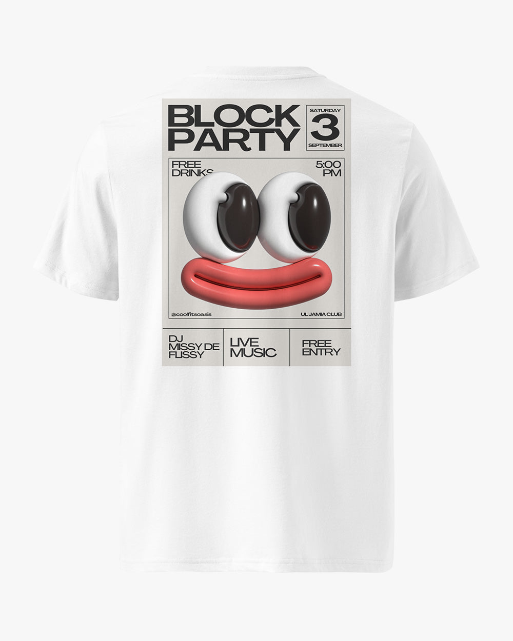 BLOCK PARTY - Unisex organic cotton t-shirt - white