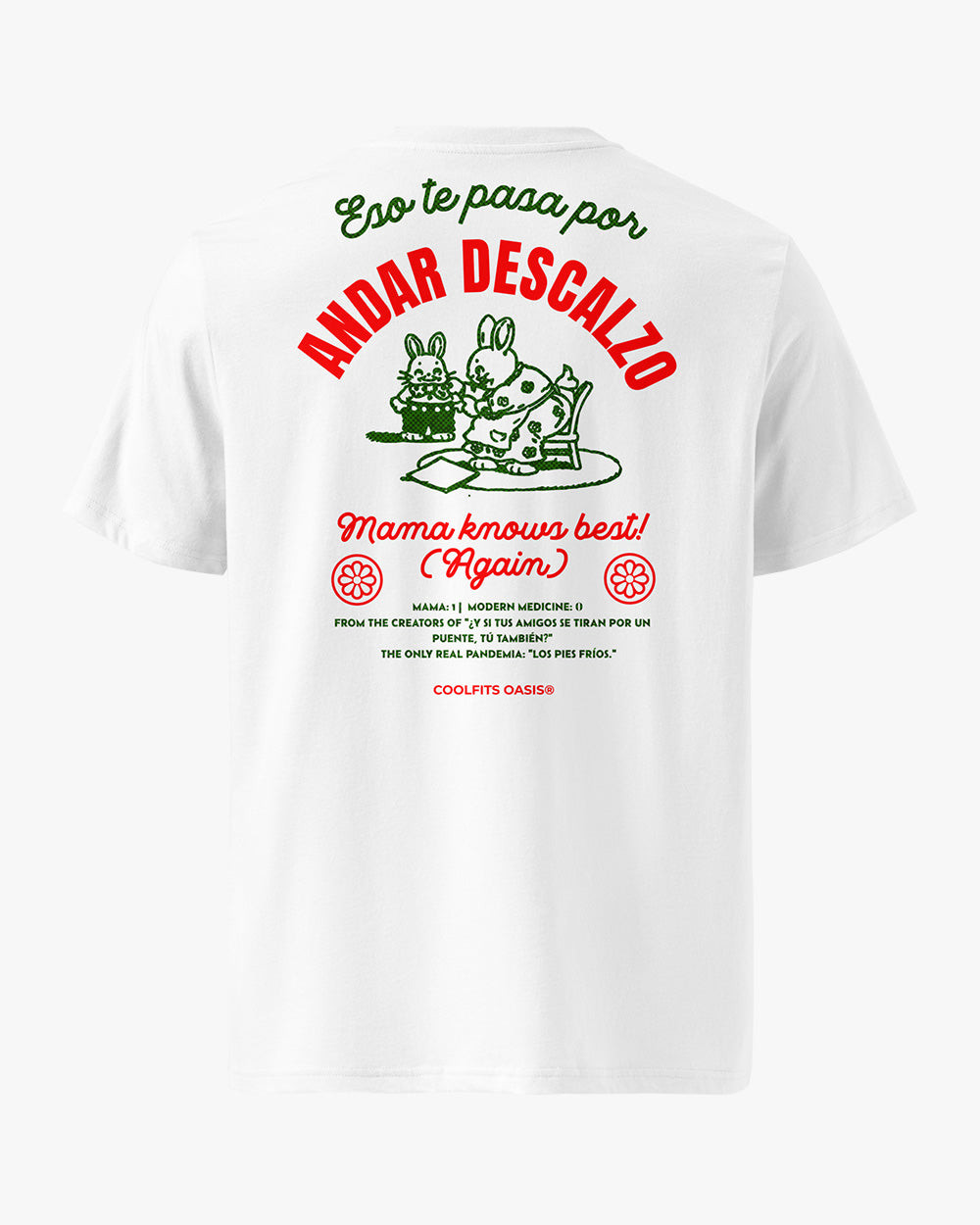 MAMA KNOWS BEST - Unisex organic cotton t-shirt - olive white