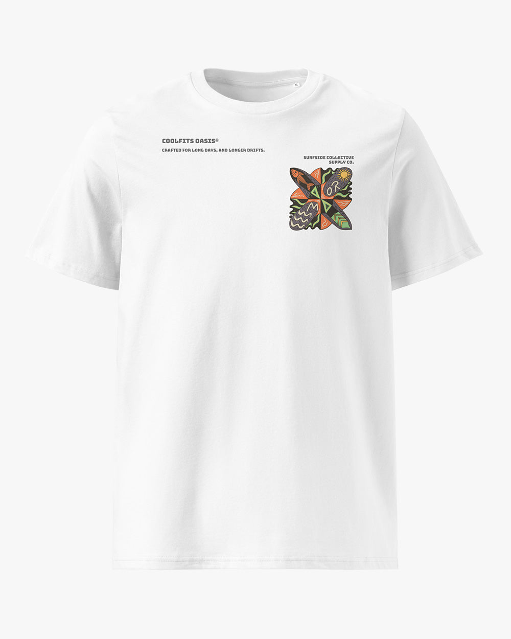 SURFER TRIBAL NATIVE - Unisex organic cotton t-shirt - white