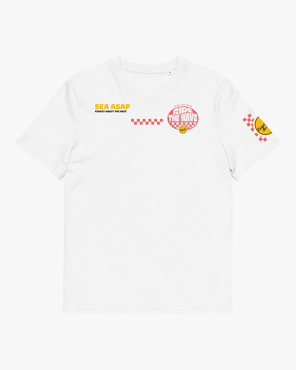 RIDE THE WAVE - Unisex organic cotton t-shirt -  white