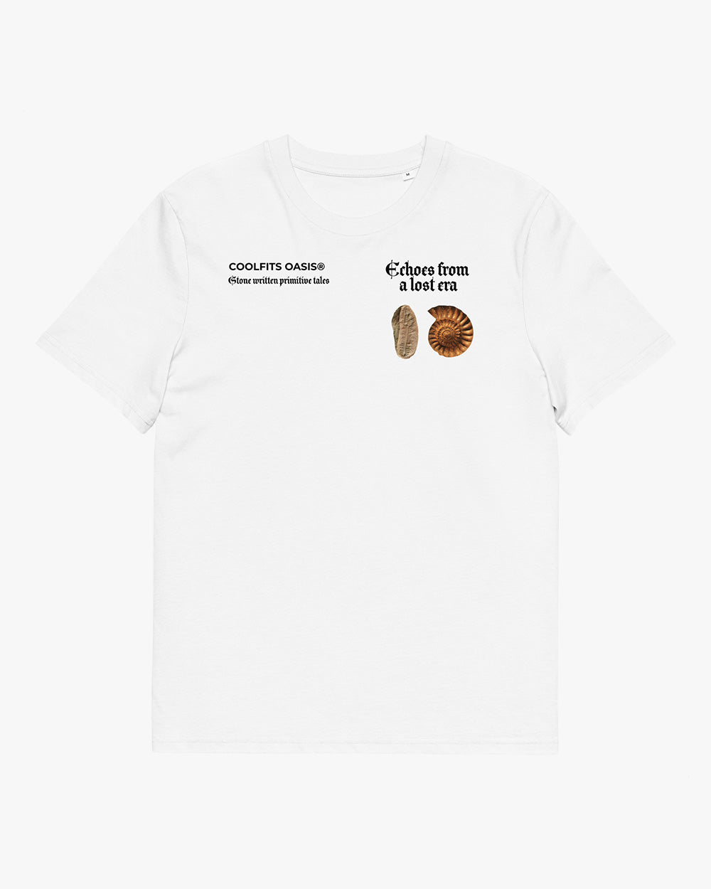 ECHOES FROM A LOST ERA - Unisex organic cotton t-shirt. white