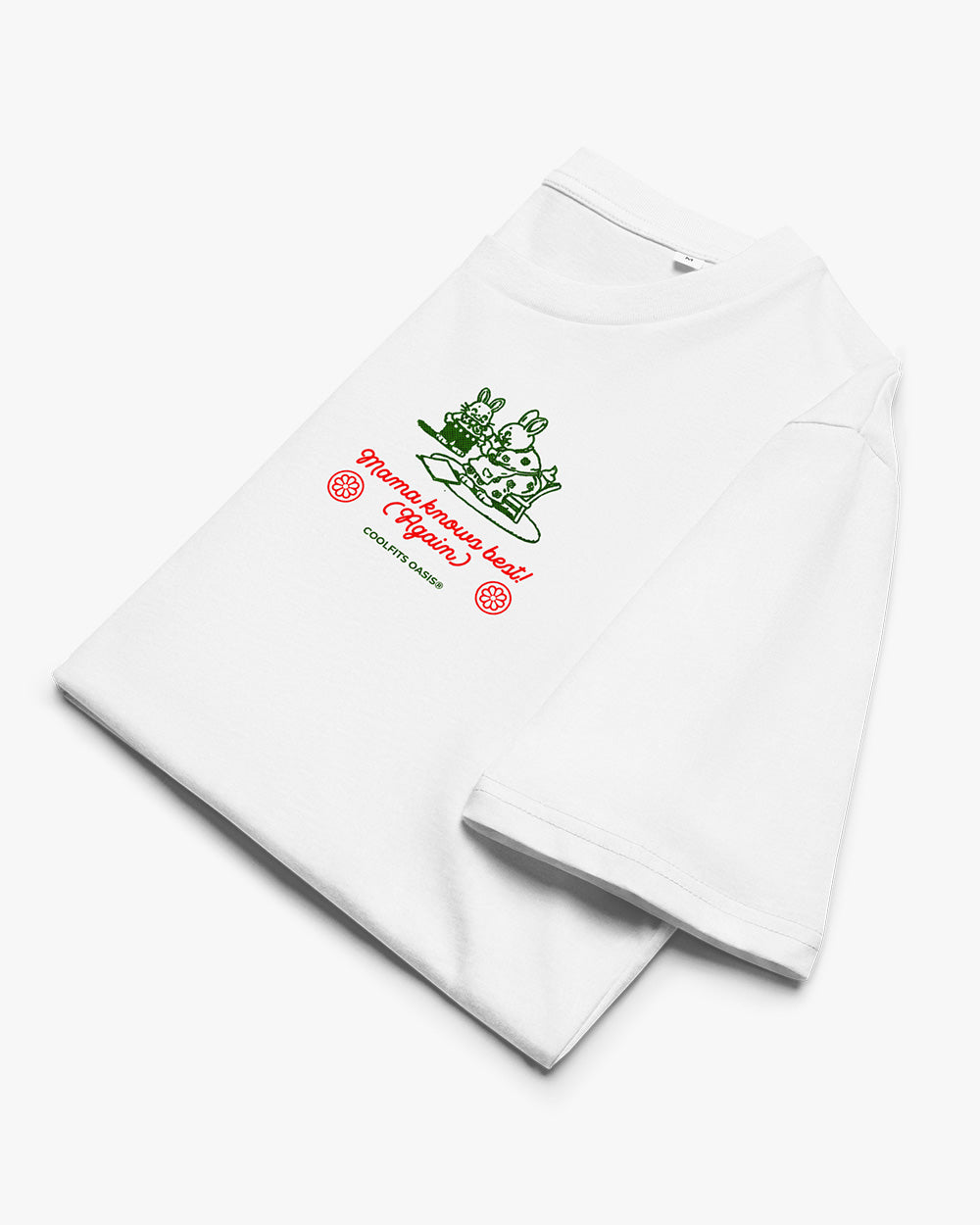 MAMA KNOWS BEST - Unisex organic cotton t-shirt - olive white