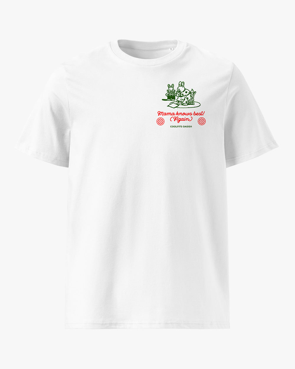 MAMA KNOWS BEST - Unisex organic cotton t-shirt - olive white