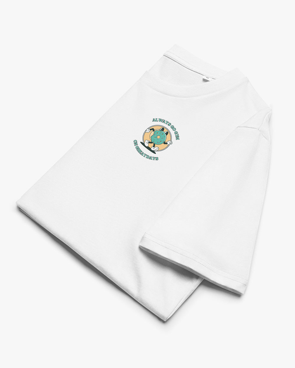 Always go gym on cheat days - DOUGHNUT - Unisex organic cotton t-shirt - White