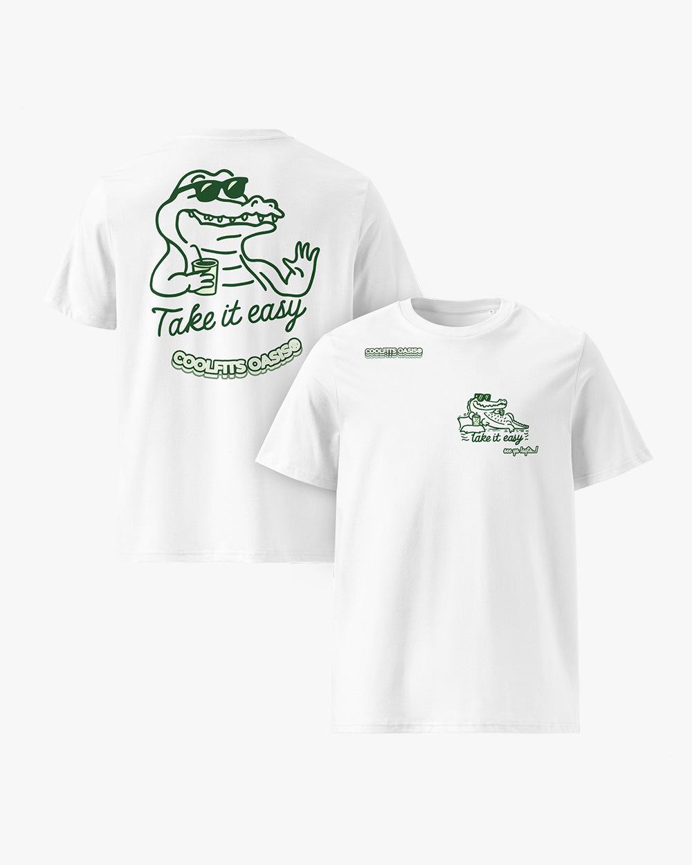 SEE YOU LATER ALLIGATOR - TAKE IT EASY - Unisex organic cotton t-shirt - white