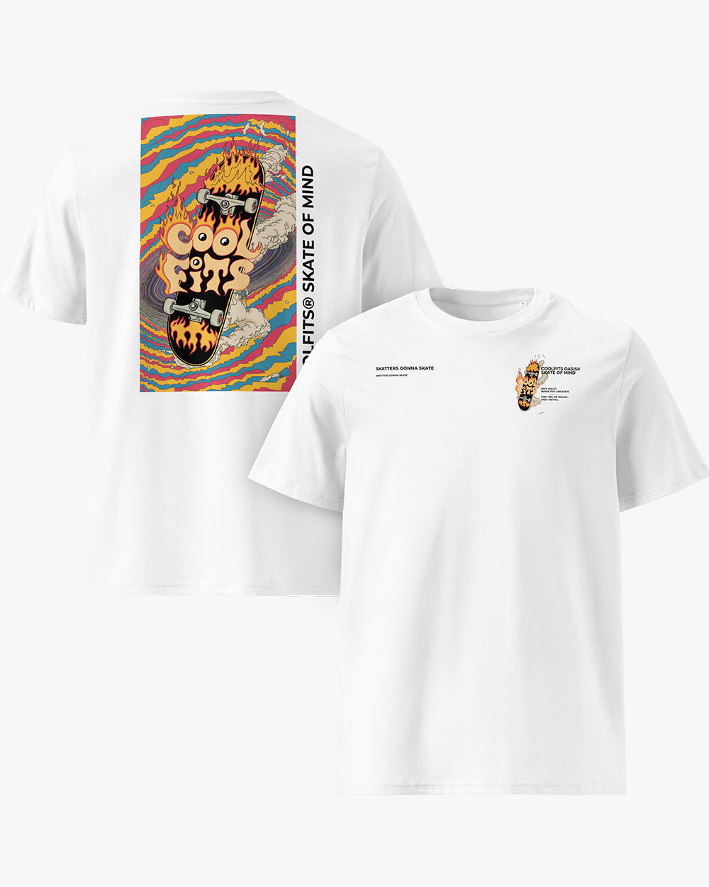 COOLFITS SKATE OF MIND - Unisex organic cotton t-shirt - white