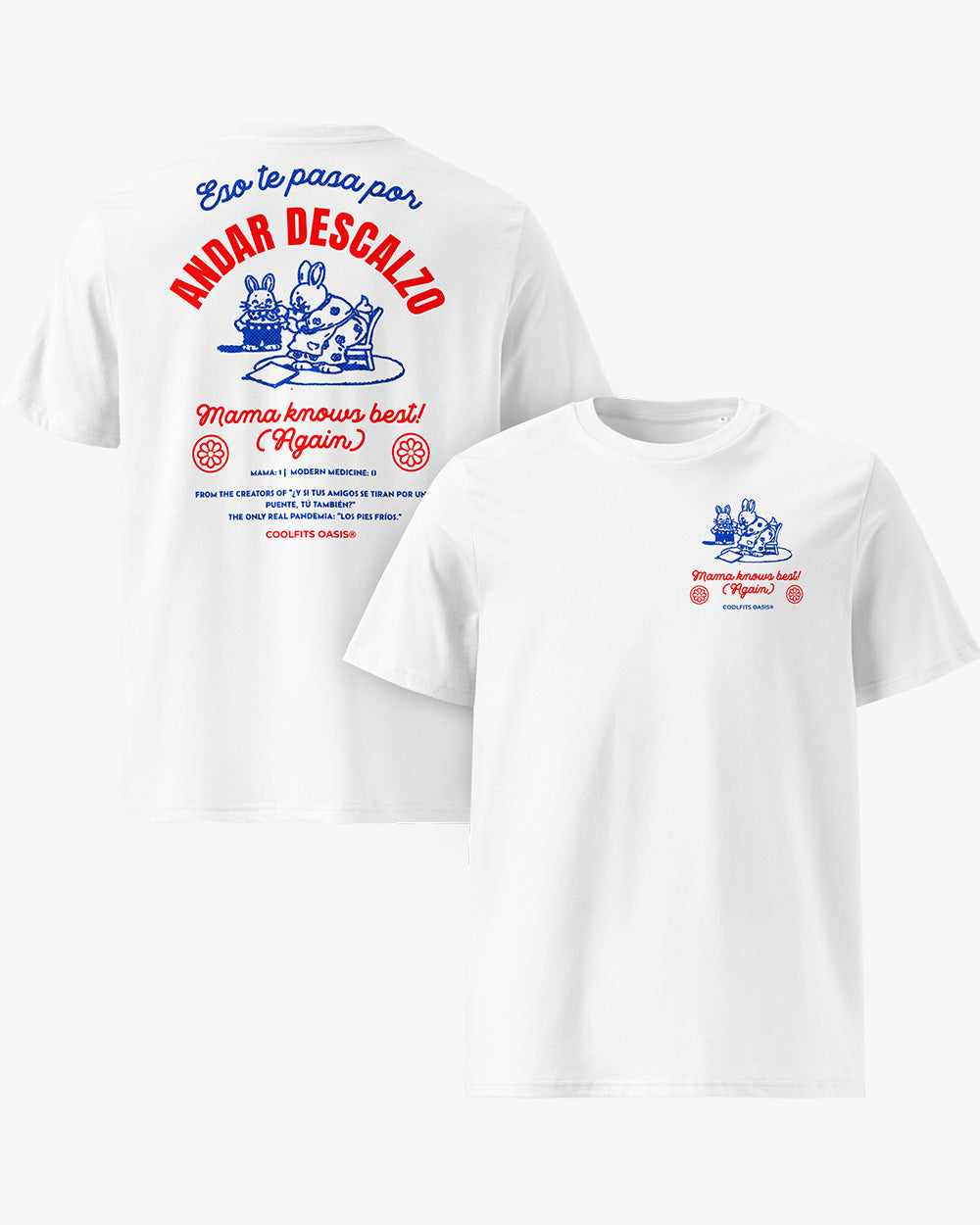 MAMA KNOWS BEST - Unisex organic cotton t-shirt - royal white