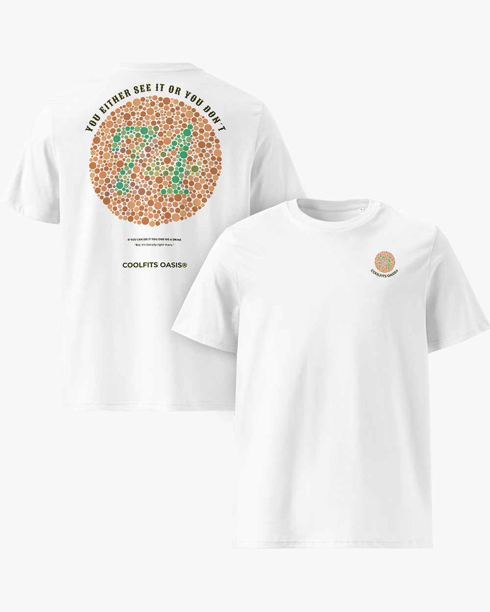 DALTONISM TEST - Unisex organic cotton t-shirt - White