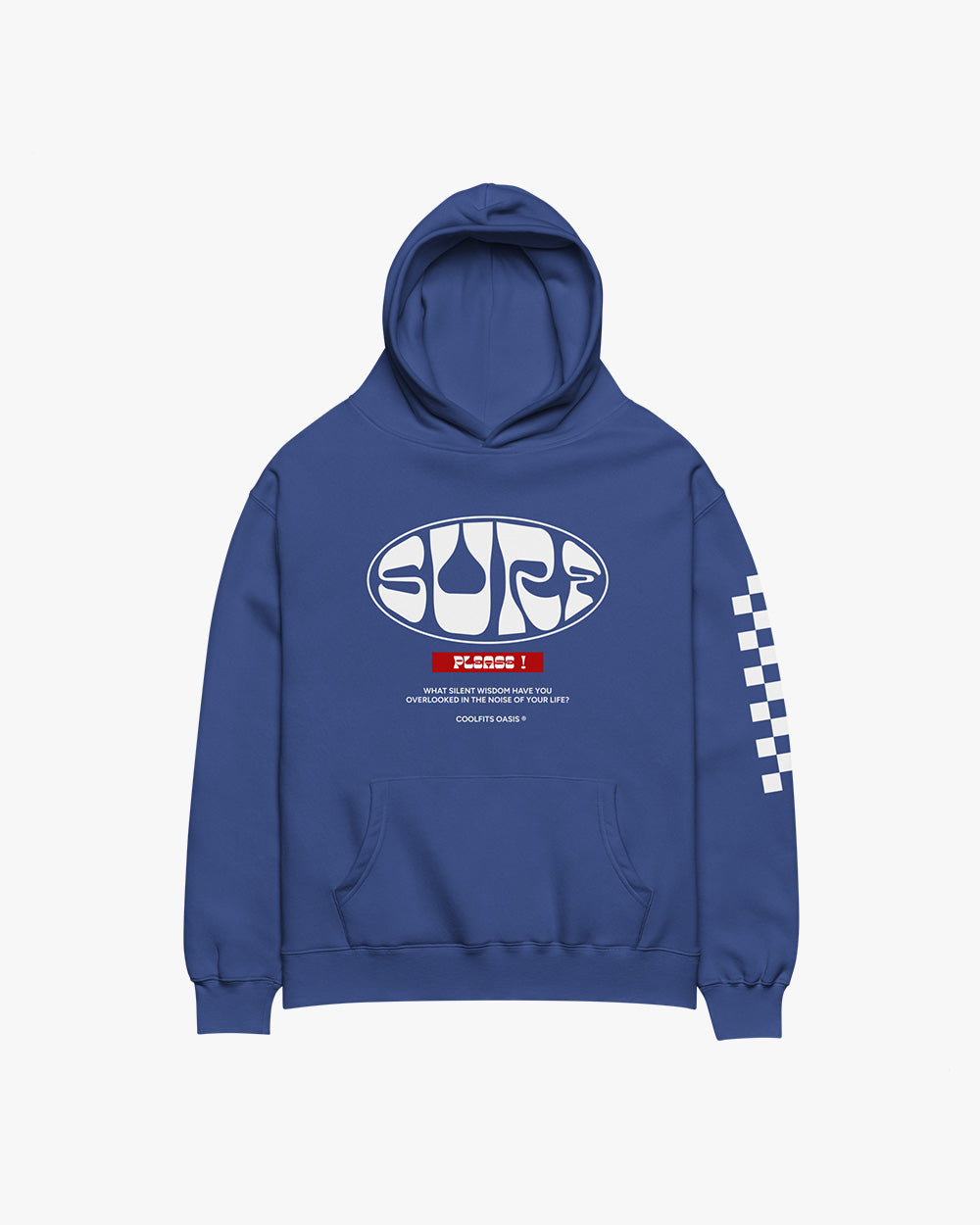 SURF PLEASE! - Unisex dropped shoulders hoodie - Cobalt